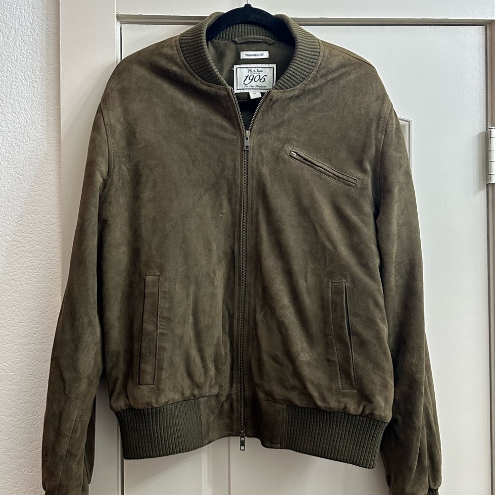 Jos. A. Bank Suede bomber jacket